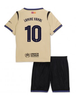 Barcelona Lamine Yamal #10 Replika Borta Kläder Barn 2025-26 Kortärmad (+ byxor)